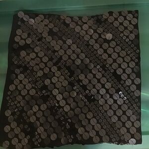 BANDOLINO All Over Sequin BLACK Strapless Bandeau Top LARGE Cruise Resort Wear L